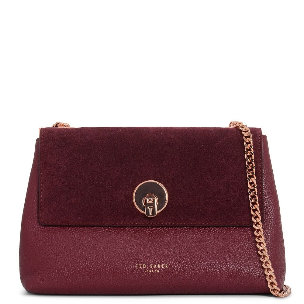 Ted Baker Sophina Circle Lock Suede Shoulder Bag- Burgundy View 2